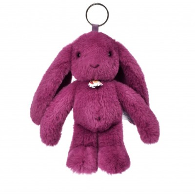Porte clé en peluche Lapin Prune - 18 cm - Lapin Fleurette