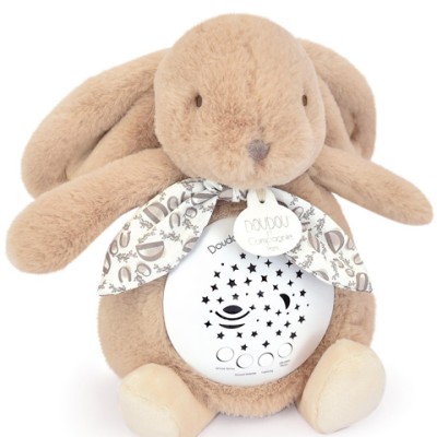 Veilleuse Lapin Musicale Projection mur et chansons Douces - Beige