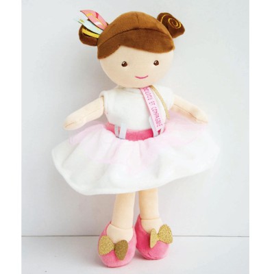 Poupée en tissu ballerine blanche Ombelline - 30 cm