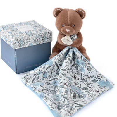 Doudou Ours Marron avec mouchoir - BOH'AIME
