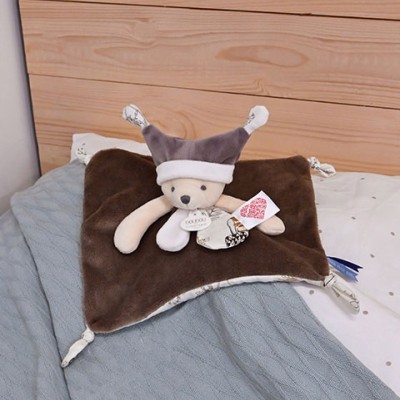 Doudou plat Ours 3 histoires - Marron