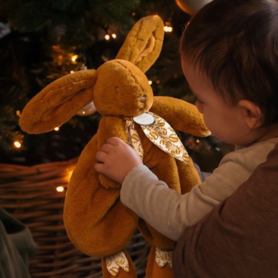 Lapin DOUDOU® - Doudou lapin  Jaune moutarde - 29 cm