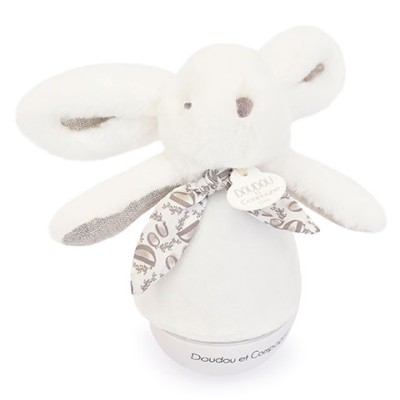 Veilleuse bebe musicale Culbuto blanc - 16 cm