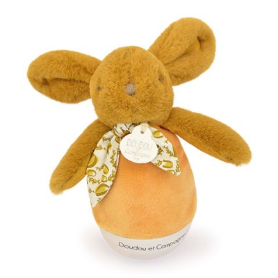 Veilleuse bebe musicale Culbuto jaune - 16 cm