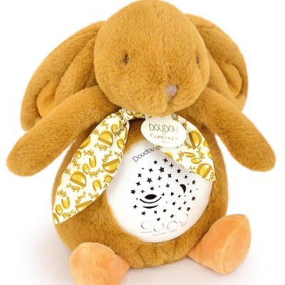 Veilleuse Lapin Musicale Projection mur avec chansons Douces - Jaune moutarde