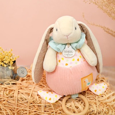 Boite à musique rose LAPIN CIBOULETTE - 20 cm