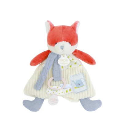Doudou attache-sucette Renard Romarin - 19 cm