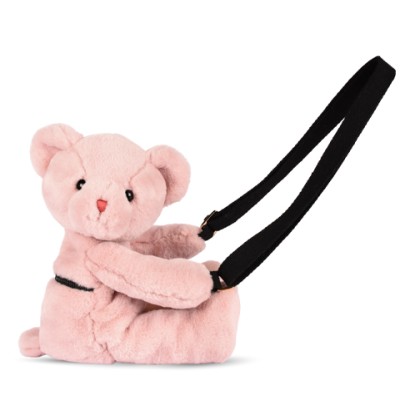 Sac bandouliere - Ours en peluche rose - 30 cm