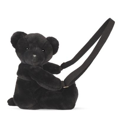 Sac bandouliere - Ours en peluche noir - 30 cm