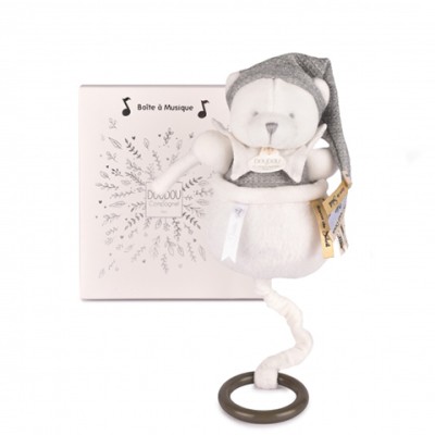 Ours boite a musique Gris - 20 cm - Collection Anniversaire