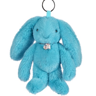 Porte clé lapin en peluche Turquoise - 18cm - Lapin Fleurette