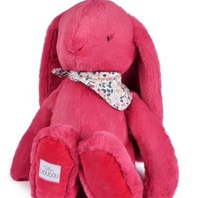 Peluche lapin Rose fuchsia XXL - Lapin Fleurette 50 cm