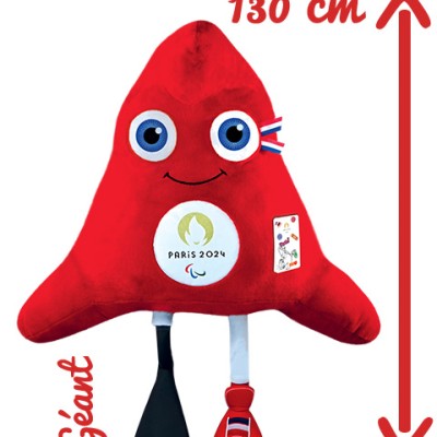 Peluche géante Mascotte Officielle Jeux Paralympiques Paris 2024 - 130 cm - Fabriquée en France