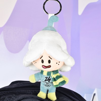 Porte-clés Mascotte CUTE FLO - Jeux Olympiques Milano-Cortina 2026 - 14 cm