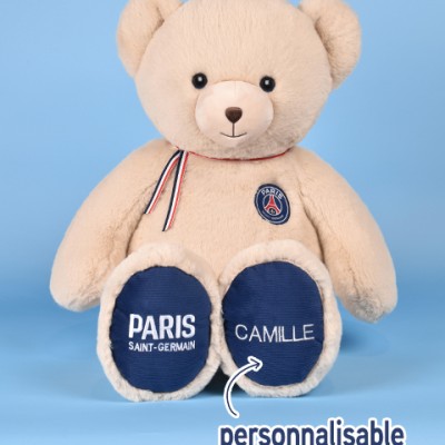 L'Ours PSG premium - Fabriqué en France - PERSONNALISABLE- 65 cm