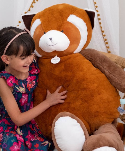 peluche geante panda roux 100 cm