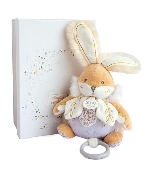 peluche musicale lapin blanc avec tirette