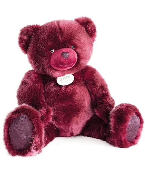 ours en peluche rouge bordeaux 80 cm