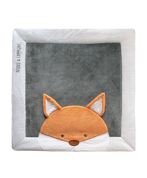 tapis de parc renard gris et orange