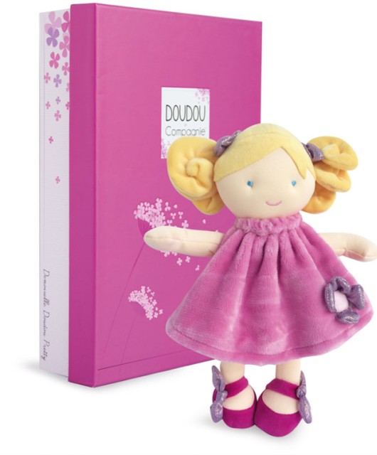 poupee tissu rose 28 cm