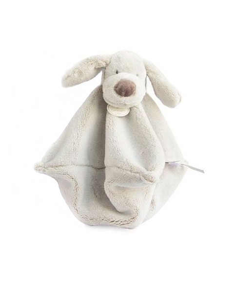 Doudou plat chien beige marron - 22 cm