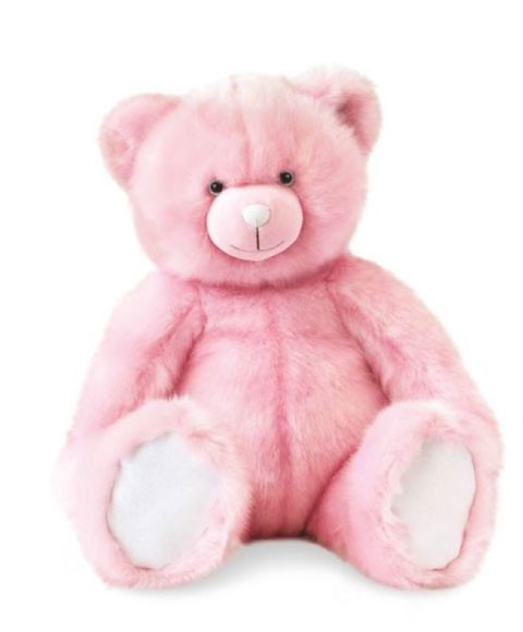 Ours en peluche rose - 60 cm