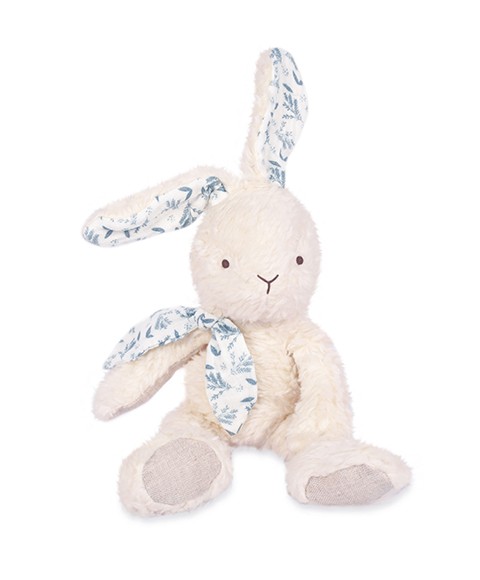 peluche lapin beige en coton bio avec imprimé végétal