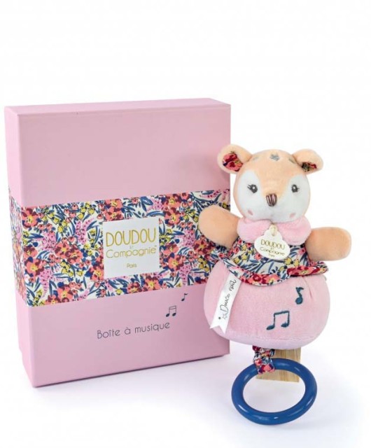 Boîte à musique faon rose boh'aime - Doudou et compagnie -DC4022