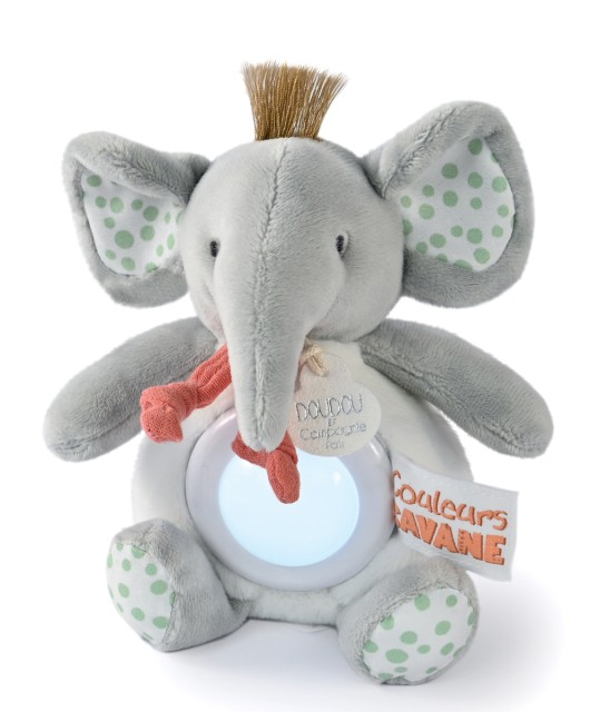 Veilleuse bébé elephant gris assis