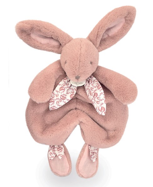 Doudou plat lapin Rose poudré - 29 cm