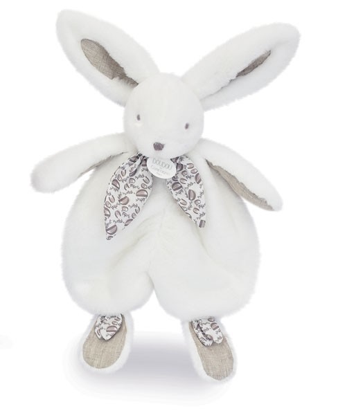 Doudou plat lapin Blanc - 29 cm