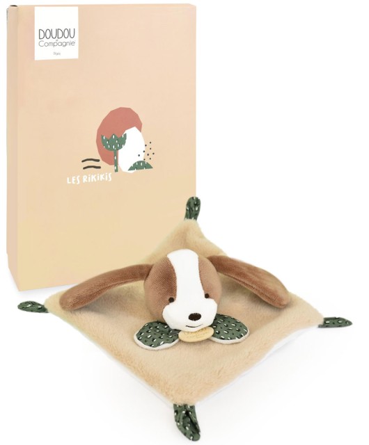 Doudou chien marron et beige 19  cm
