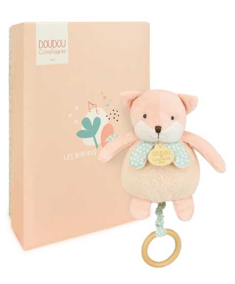 Boite a musique bebe - Renard saumon - 20 cm