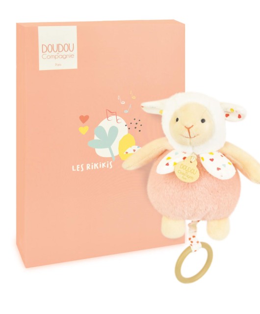Boite a musique bebe - Mouton orange clair - 20 cm