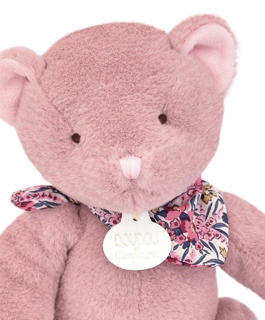 Ours en peluche rose assis 25 cm