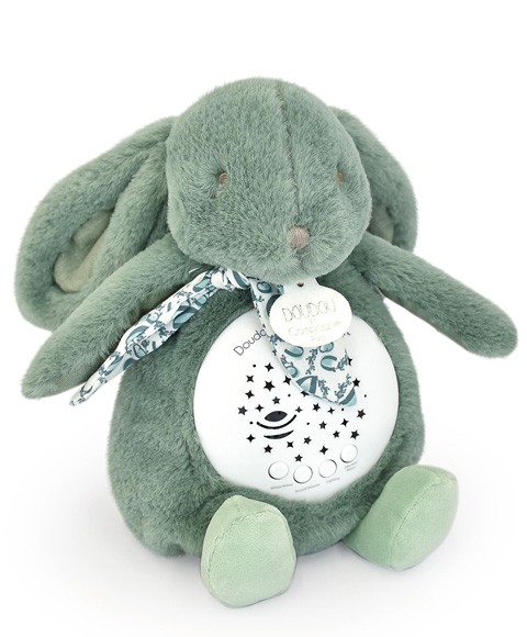 Veilleuse Lapin Musicale Projection mur avec chansons Douces - Vert sauge