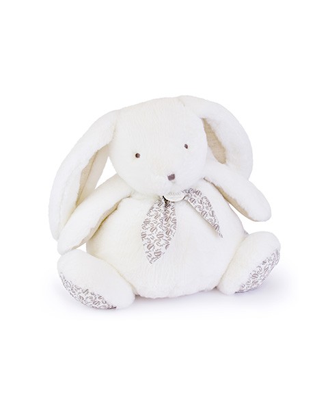 Grand doudou lapin blanc foulard