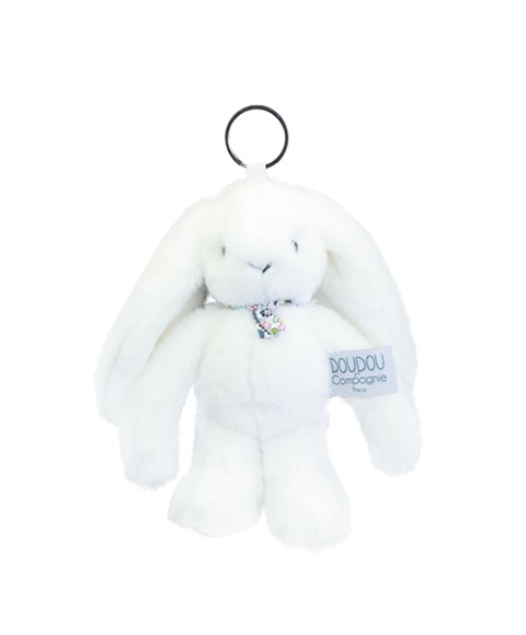 Porte clé en peluche Lapin Blanc- 18 cm  - LAPIN debout