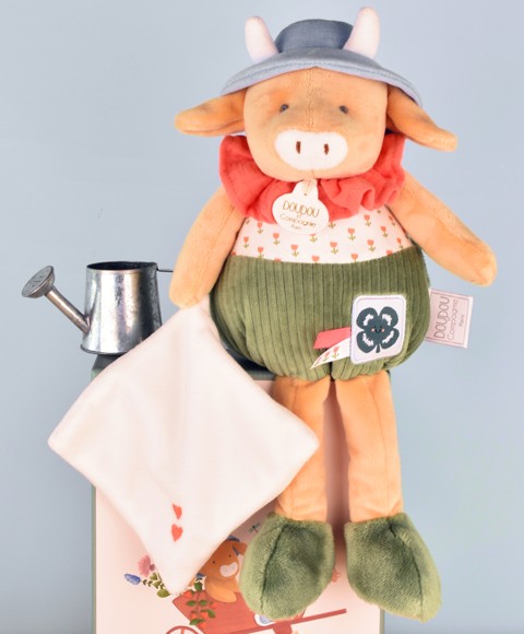 Peluche vache verte Aneth - 28 cm
