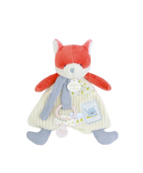 Doudou attache-sucette Renard Romarin - 19 cm