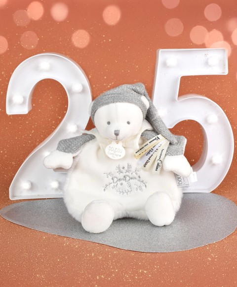 Doudou Ours cape Gris - 25 cm