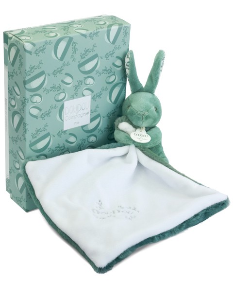 peluche Lapin avec doudou - 10cm - Vert