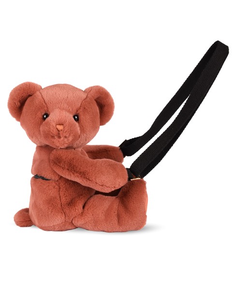 Sac bandouliere - Ours en peluche terracotta - 30 cm