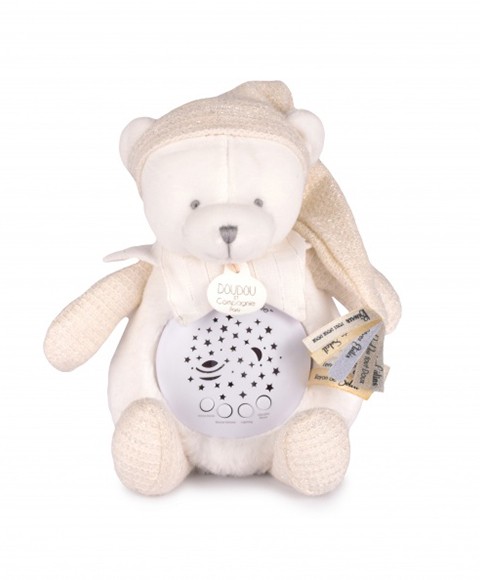 veilleuse projection étoiles ours beige