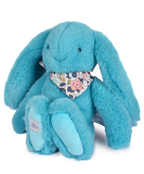 lapin en peluche bleu turquoise 25 cm