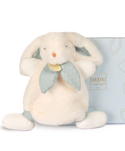 Doudou Lapin Bonbon Bleu gris - 25 cm