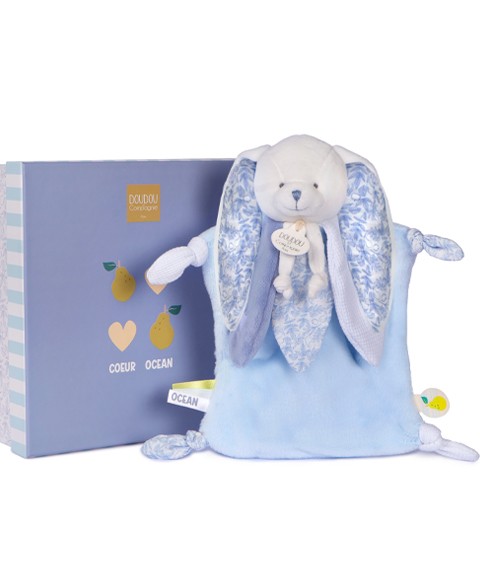 Doudou lapin Coeur Océan - 25 cm