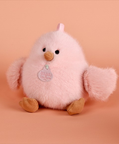 Poussin Peluche rose - 15 cm