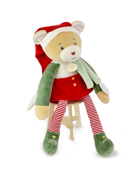 Grand doudou Farceur Cannelle bonnet noël
