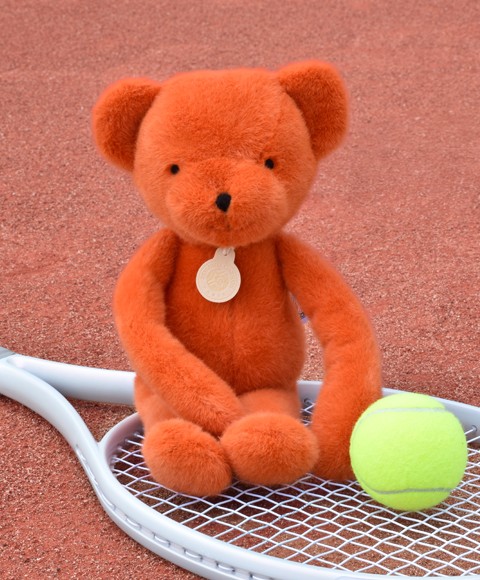 Ours en peluche Orange Terracotta - Roland Garros- 40 cm